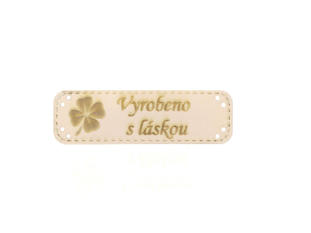 Hand Made koženka slonovinová čtyřlístek