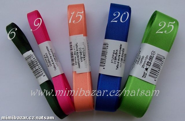 Stuha taftová šíře 25 mm 100 bílá