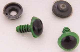 Bezpečnostní oči 14mm zelené 2ks