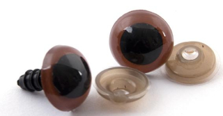 Bezpečnostní oči 12mm hnědé 2ks