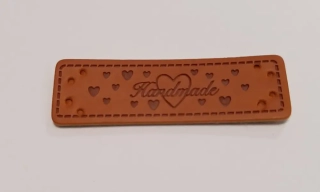 Hand Made 50x15mm hnědorezavá srdce