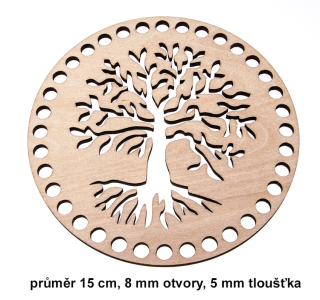 Víko 15cm 8mm strom