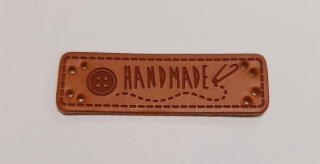 Hand Made 50x15mm hnědorezavý knoflík
