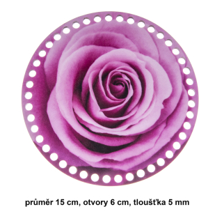 Víko kruh 15cm 6mm růže - skladem 1ks