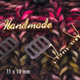 Hand Made 35x10mm zlatý kov