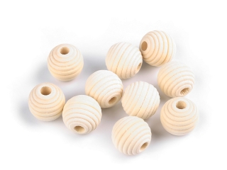 Dřevěný korálek 20mm vroubkovaný