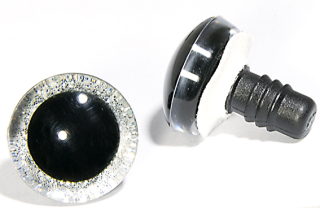 Bezpečnostní oči 12mm 3D stříbrné 2ks