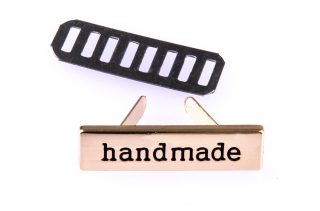 Hand Made 36x10mm zlatý kov