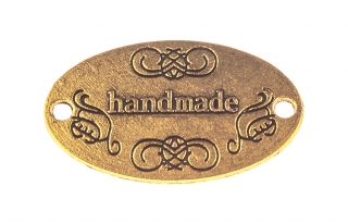 Hand Made 32x19mm zlatá + černé písmo