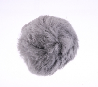 Kožešinová bambule 60mm králík šedá 