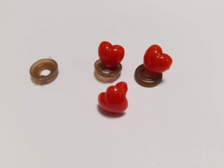Bezpečnostní čumák 13x12mm srdce červené