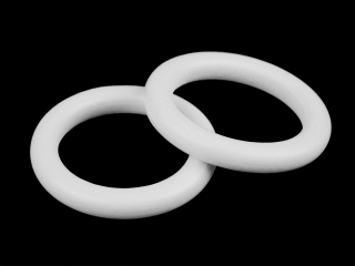 Dřevěný kroužek 33mm bílý 