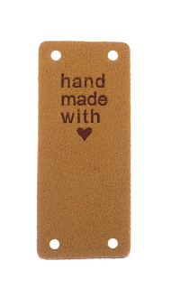 Hand Made 50x20mm srdce okrové