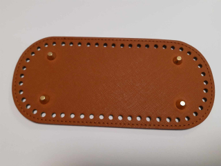 Dno na kabelku s nožičkami 10x22cm ovál koňak - skladem 3ks