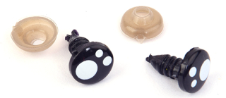Bezpečnostní oči 10mm černobílé 2ks