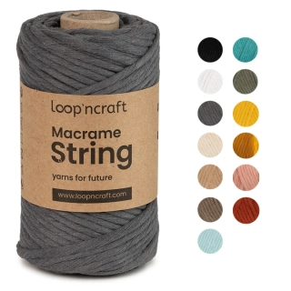 Macramé String 3mm 05 šedá 