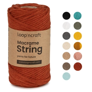 Macramé String 3mm 35 cihlová - skladem 2ks 