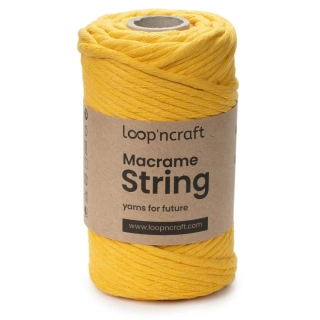 Macramé String 3mm 30 žlutá - skladem 1ks 