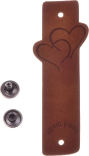 Hand Made 72x20mm srdce skořicová 