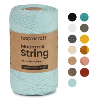 Macramé String 3mm 23 mentolová - skladem 1ks 
