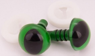 Bezpečnostní oči 12mm kočičí zelené 2ks