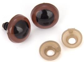 Bezpečnostní oči 16mm hnědé 2ks