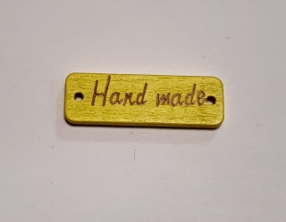 Hand Made 30x10mm žlutá sytá 