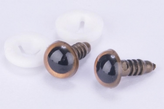Bezpečnostní oči 10mm metalická hnědá 2ks