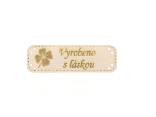Hand Made koženka slonovinová čtyřlístek