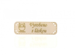 Hand Made koženka slonovinová sova