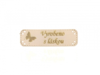 Hand Made koženka slonovinová motýl