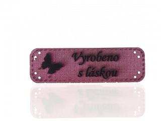 Hand Made koženka starorůžová motýl