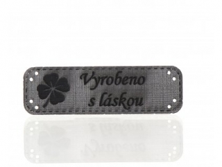 Hand Made koženka šedá čtyřlístek