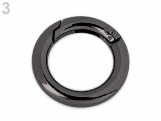 Karabina kroužek 34mm nikl černý