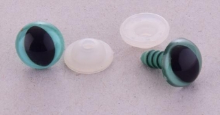 Bezpečnostní oči 12mm kočičí modrozelené 2ks