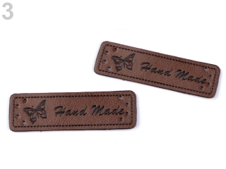 Hand Made 50x15mm EKO KŮŽE tmavě hnědá 