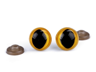 Bezpečnostní oči 14mm kočičí žluté 2ks