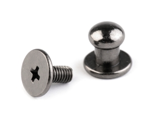Sedlářský nýt šroubovací Ø6 mm černý nikl 