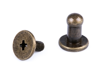 Sedlářský nýt šroubovací Ø4 mm staromosaz