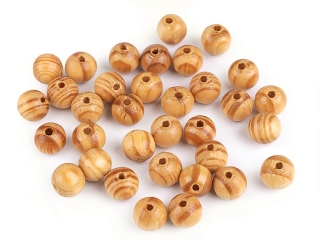 Dřevěné korálky 10mm borovice světlé