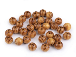 Dřevěné korálky 10mm borovice střední