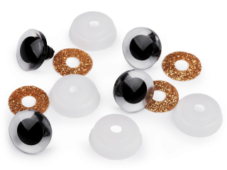 Bezpečnostní oči 20mm glitrové zlaté