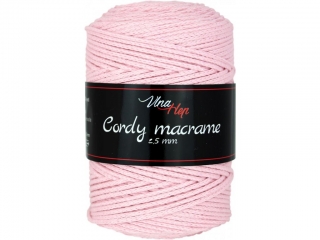 Cordy Macrame 8004 světle růžová 2,5mm